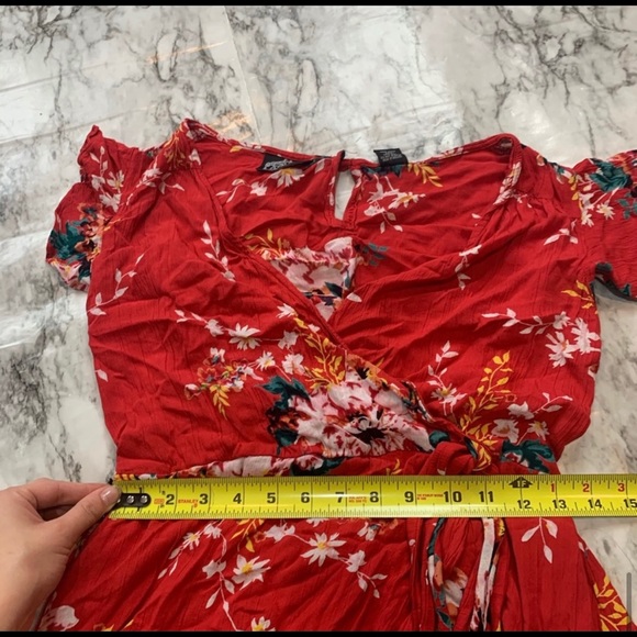 Angie Floral Print V Neck High Low Dress medium - Picture 5 of 5